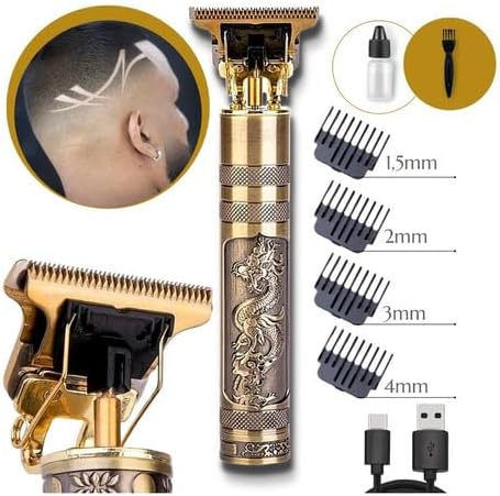 Maquina de Cortar Cabelo Profissional, Maquina de Barbear Acabamento Aparador de Pelos Pezinho, Elétrica, Sem Fio, Bateria Longa e Recarregavel UTBRX