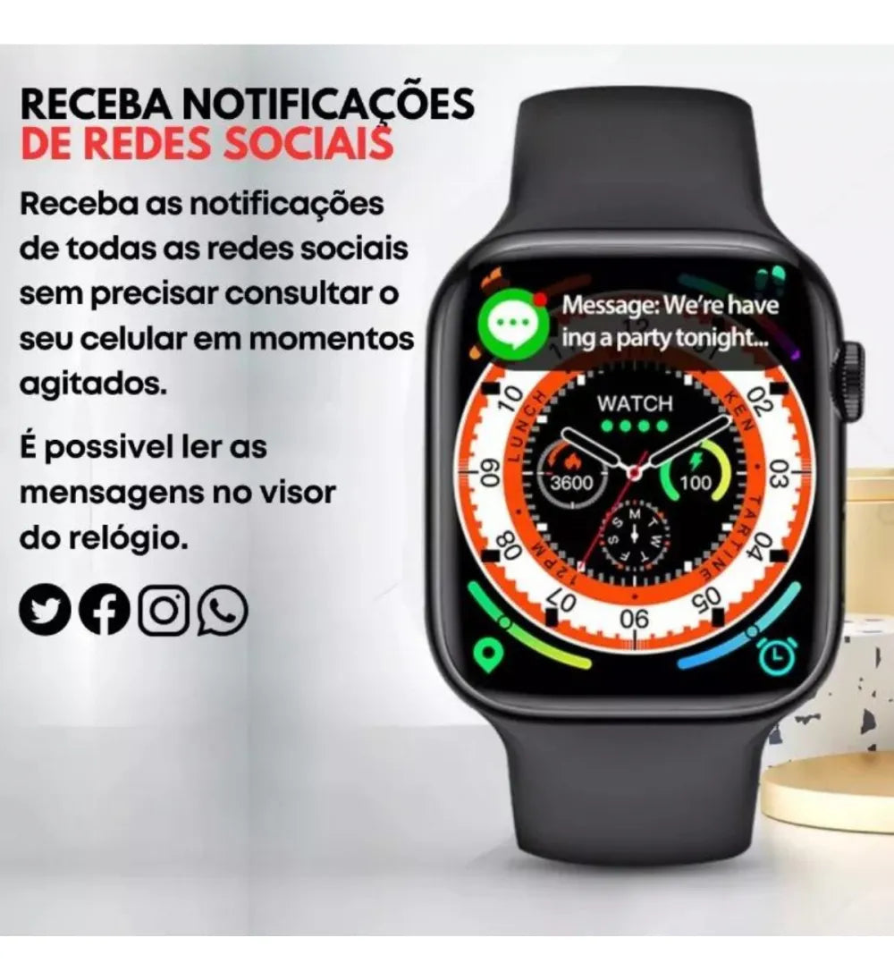 Relógio Inteligente Smartwatch Tela Infinita Digital 45mm Wa