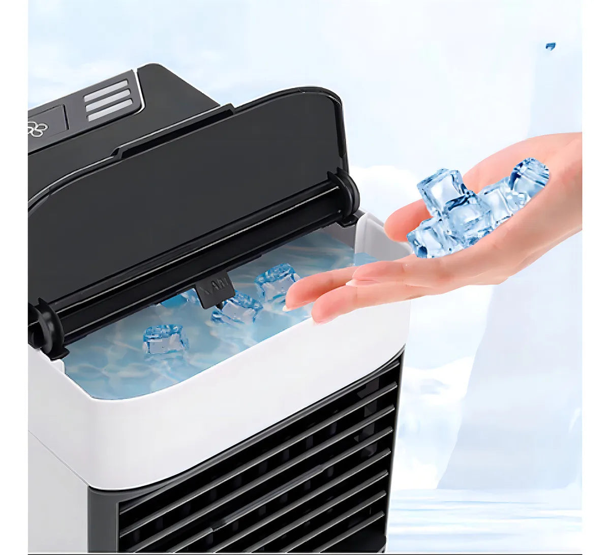 Mini Ar Condicionado Portátil USB 500ml Umidificador Branco 3 Velocidades