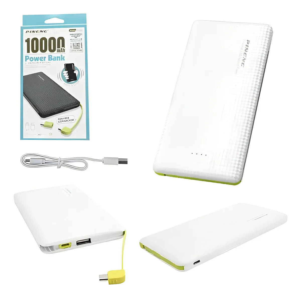 Carregador Portátil Power Bank 10000mAh Com Cabo Adaptador U