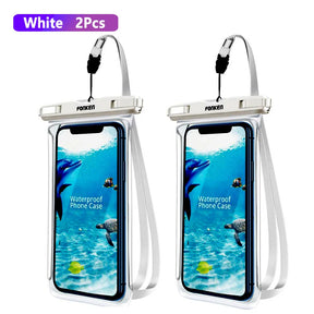 FONKEN Capa à Prova D'Água com Visão Completa para Celular – Bolsa Transparente e Selada para Uso Subaquático, Neve e Chuva, Ideal para Natação e Proteção de Celulares Grandes