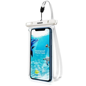 FONKEN Capa à Prova D'Água com Visão Completa para Celular – Bolsa Transparente e Selada para Uso Subaquático, Neve e Chuva, Ideal para Natação e Proteção de Celulares Grandes