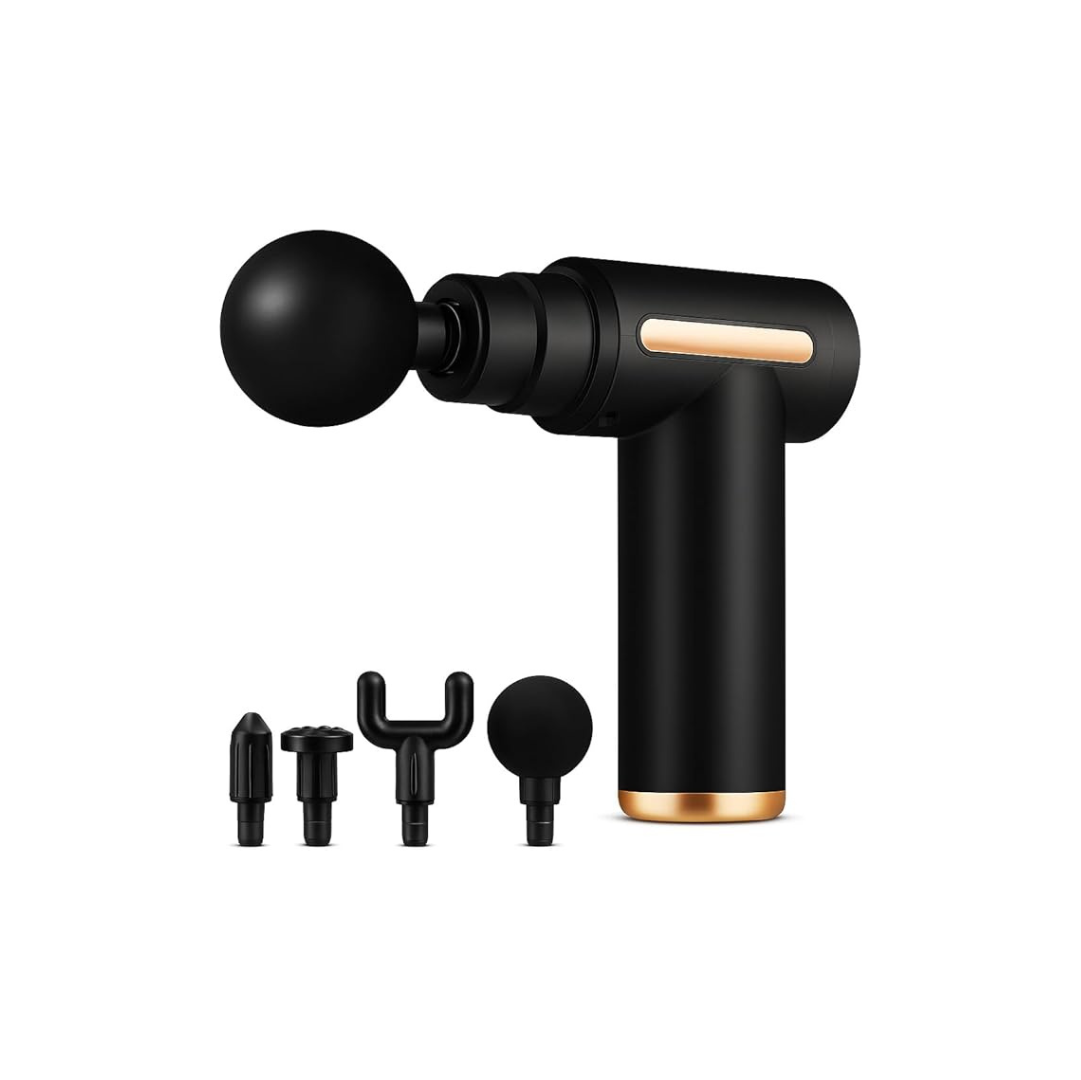 Massageador Elétrico Profissional Muscular Pistola de Massagem Recarregável Super Relaxante e Miofascial Ideal para Atletas e Praticantes de Esportes Acompanha 4 Ponteiras Removíveis e Possui Variação de Velocidades Cores Variadas Premium