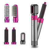 Escova Secadora Modeladora 5 em 1 Elétrica Profissional Ar Quente 1000W com Acessórios – Alisa, Seca, Modela e Faz Cachos Rápido