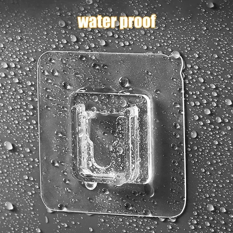 Ganchos de Parede Adesivos de Duplo Lado, Suporte Transparente de Sucção Forte, Ganchos para Cozinha e Banheiro, Suportes para Tomadas e Armazenamento.