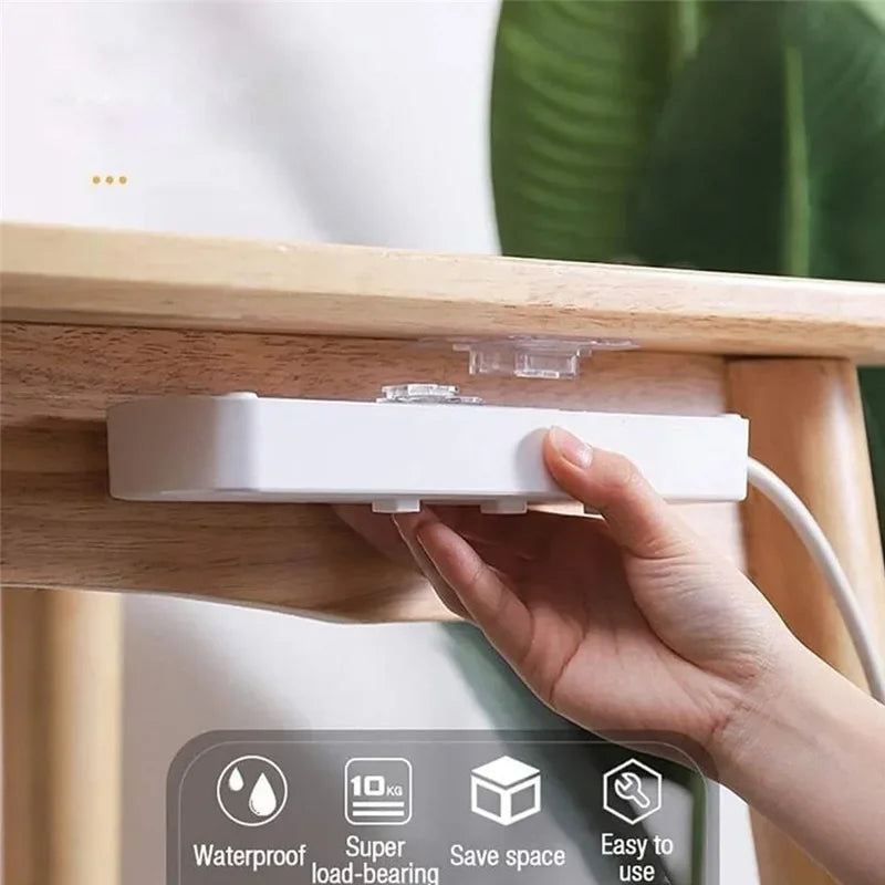 Ganchos de Parede Adesivos de Duplo Lado, Suporte Transparente de Sucção Forte, Ganchos para Cozinha e Banheiro, Suportes para Tomadas e Armazenamento.