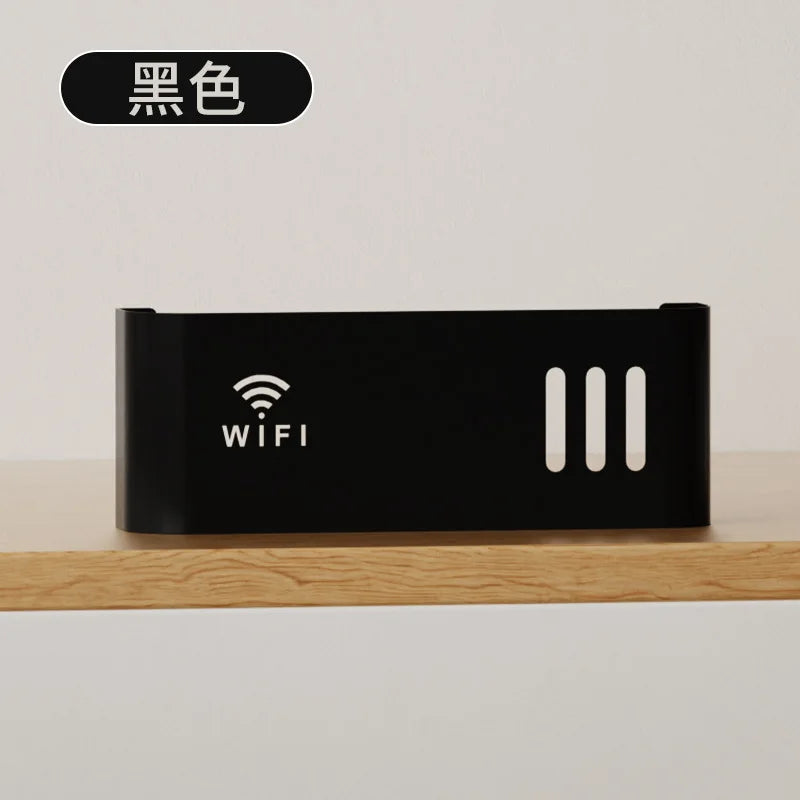 Suporte de parede para roteador Wi-Fi sem fio, caixa de armazenamento em plástico ABS, organizador de cabos e tomadas para sala de estar.