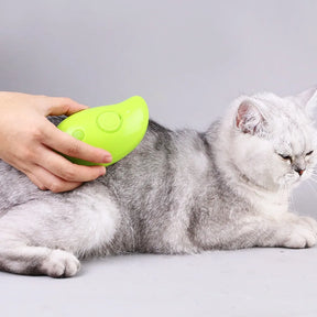 Escova a Vapor para Gatos e Cães | Escova a Vapor Elétrica com Pulverizador para Massagem | Ferramenta de Higiene para Animais de Estimação | Removedor de Pelos 3 em 1 com Pulverização Elétrica e Pente Massageador