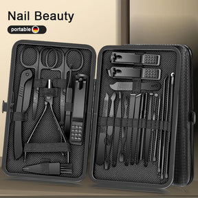 Conjunto de Cortadores de Manicure 8/12/15/20/24 pcs, Cortador de Unhas, Ferramenta de Beleza para Casa, Tesoura de Pedicure, Colher para Ouvido em Aço Inoxidável