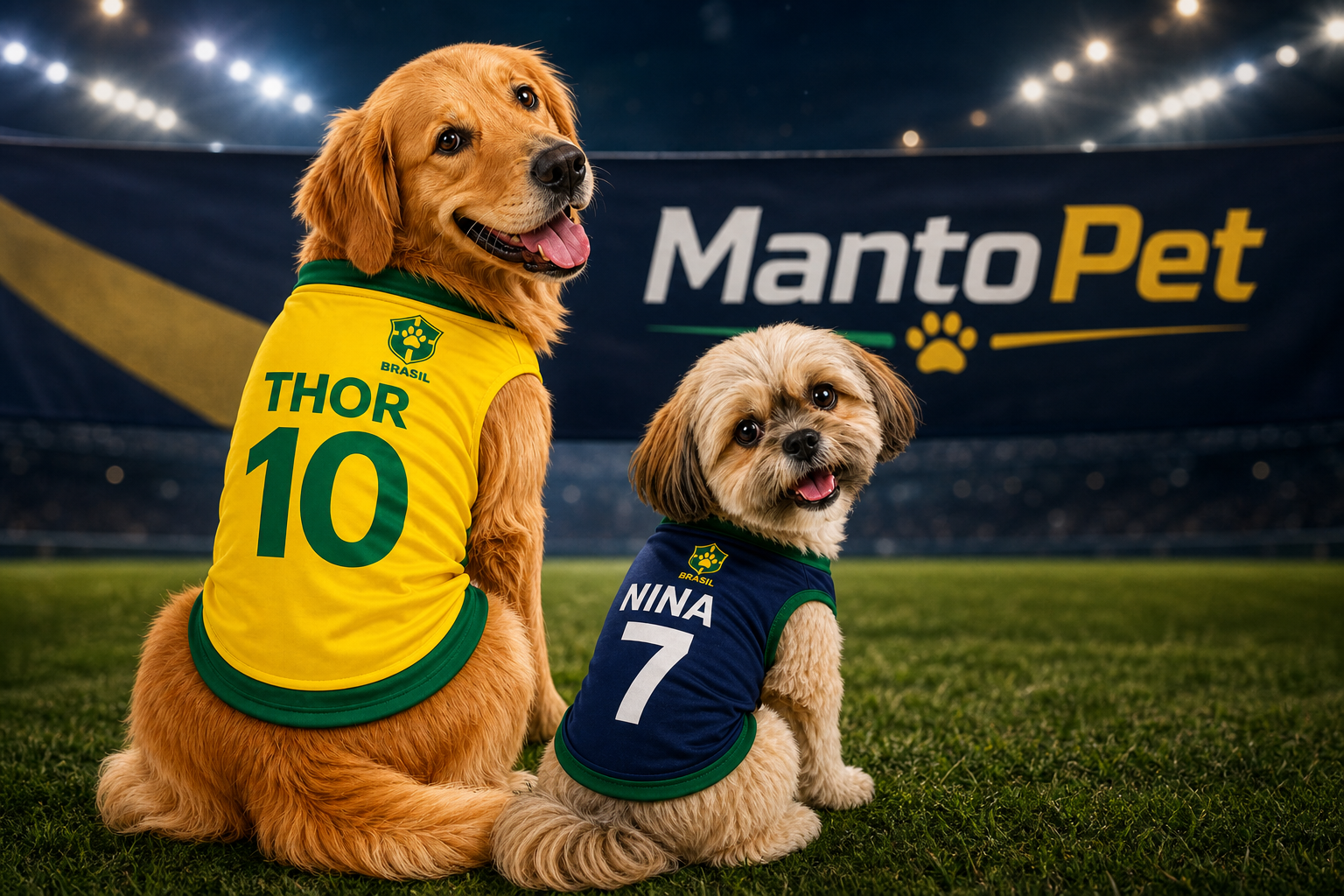 Cachorros usando camisas personalizadas MantoPet